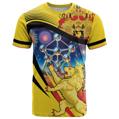 Belgium National Day T-Shirt Atomium Leo Belgicus Graphic Tee