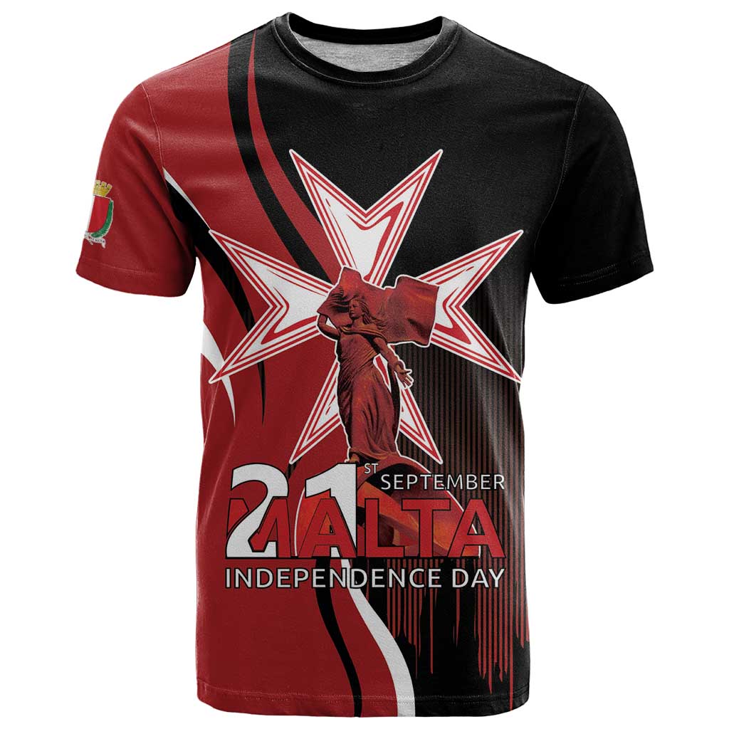 Personalized Malta Independence Day T-Shirt Maltese Cross With Independence Monument Graphic Tee