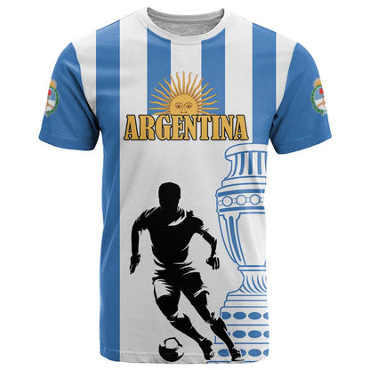 Custom Argentina Football T-Shirt We Are The Champions Graphic Tee