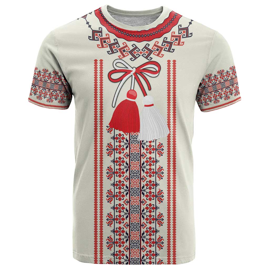 Happy Martisor Day T-Shirt Traditional Romanian Folklore Pattern Graphic Tee