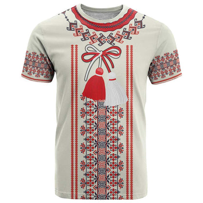 Happy Martisor Day T-Shirt Traditional Romanian Folklore Pattern Graphic Tee