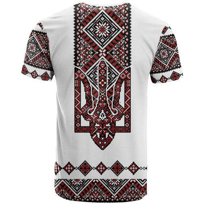 Ukraine Bandura Vyshyvanka Pattern T-Shirt Ukrainian Heritage Folk White Version Graphic Tee