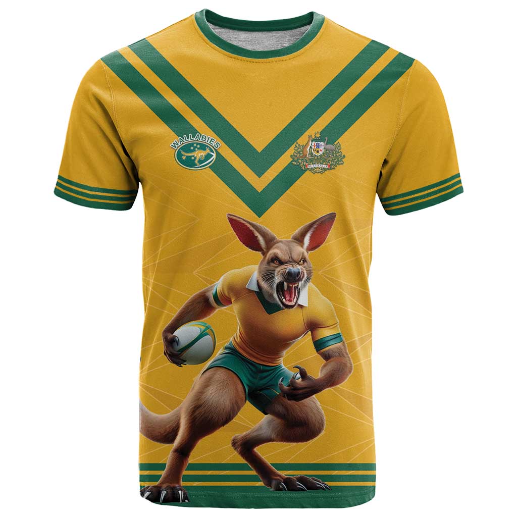 Custom Australia Rugby T-Shirt Wallabies Mascot Sporty Style Graphic Tee