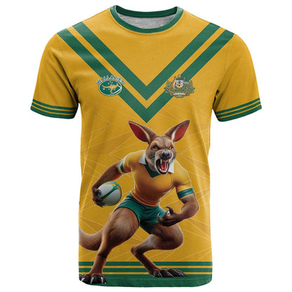 Custom Australia Rugby T-Shirt Wallabies Mascot Sporty Style Graphic Tee