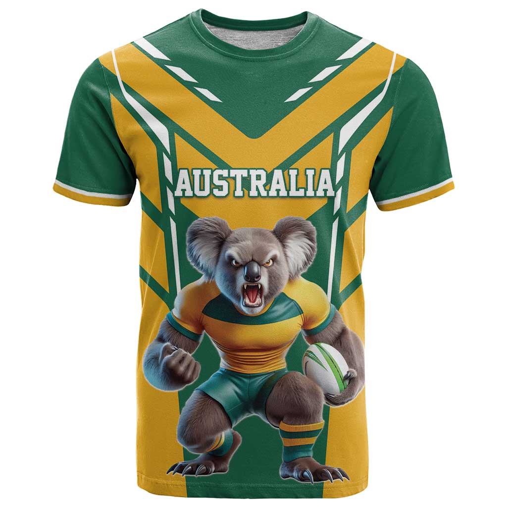 Custom Australia Rugby T-Shirt Koala Mascot Sporty Style Graphic Tee