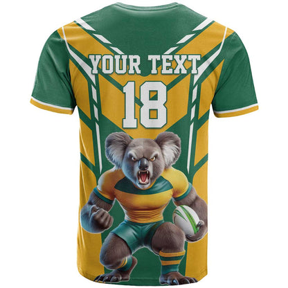 Custom Australia Rugby T-Shirt Koala Mascot Sporty Style Graphic Tee