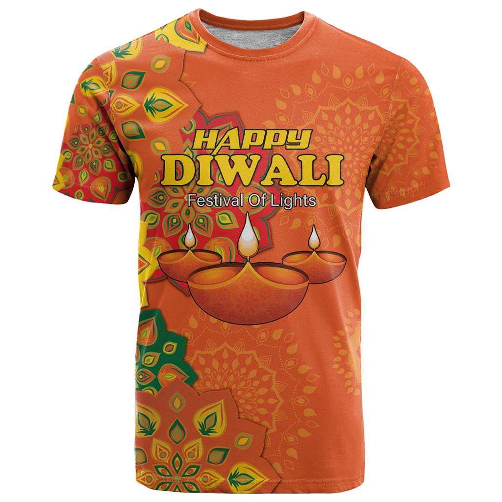 Happy Diwali India T-Shirt With Rangoli Patterns Graphic Tee