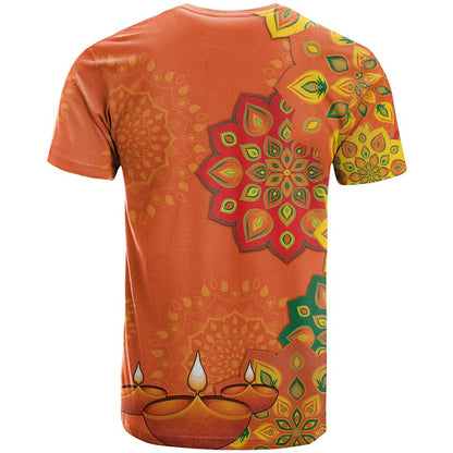 Happy Diwali India T-Shirt With Rangoli Patterns Graphic Tee