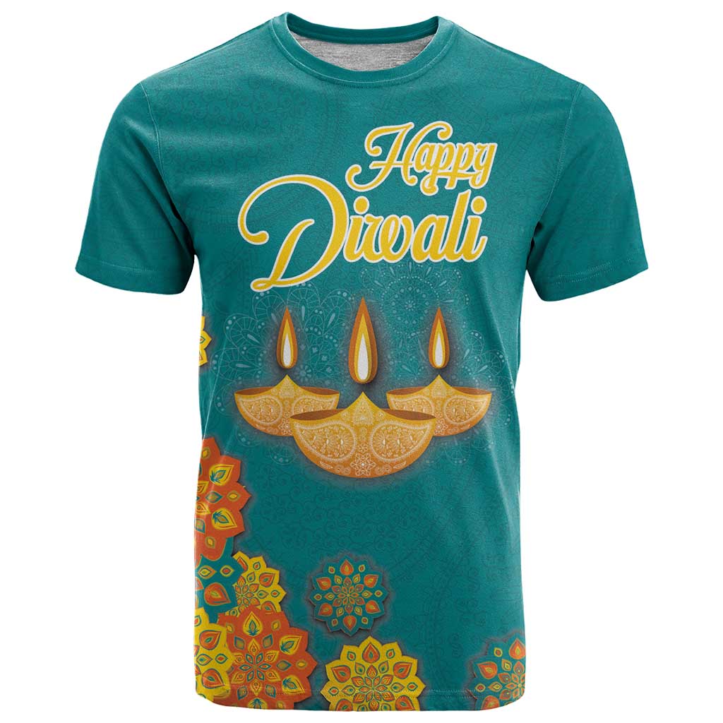 Personalized India Diwali T-Shirt Festival Of Light With Diya Graphic Tee