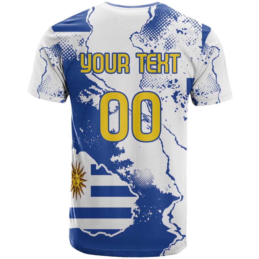 Custom Uruguay Independence Day T-Shirt Sol de Mayo With Grunge Urban Graphic Tee