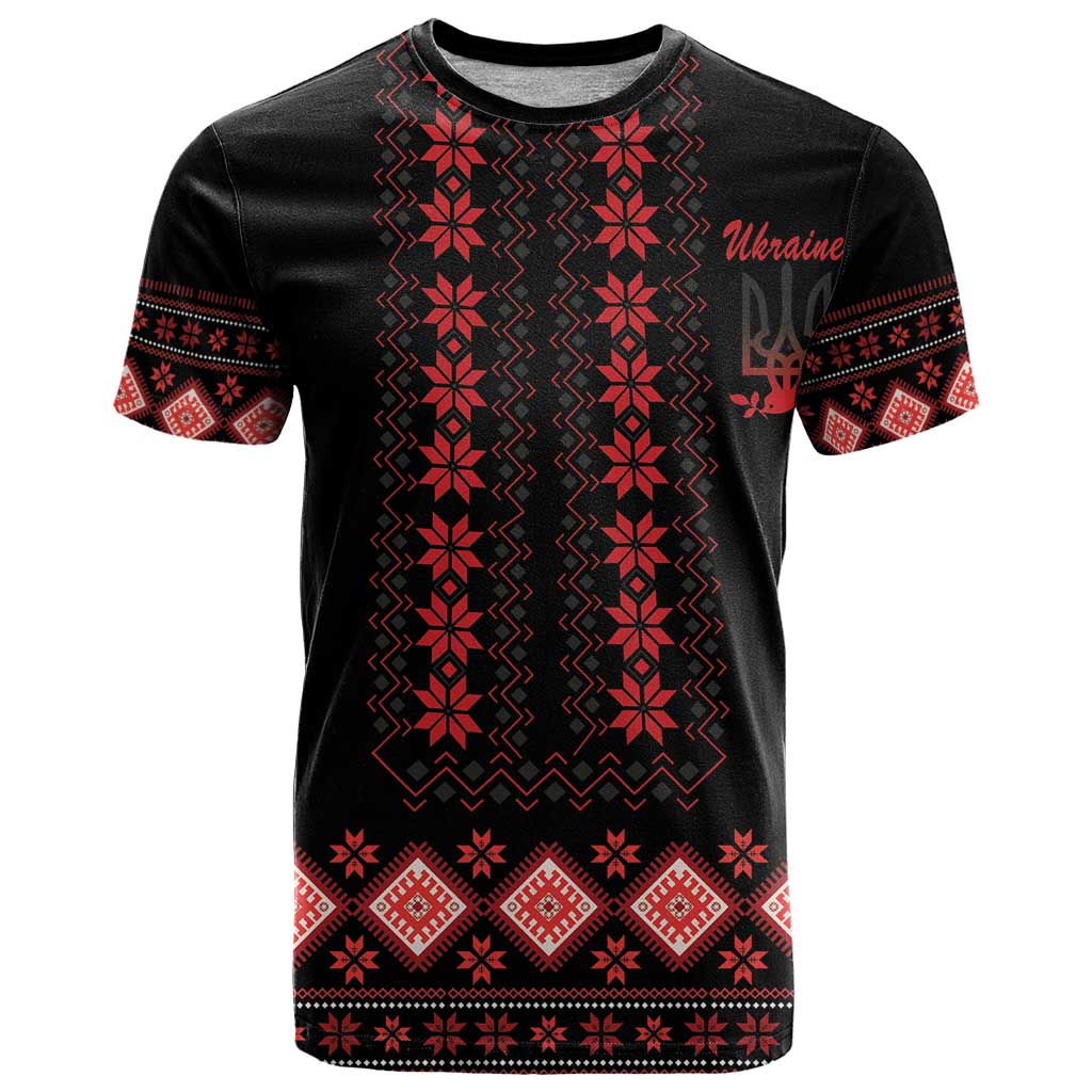 Red Ukraine Folk Patterns T-Shirt Graphic Tee