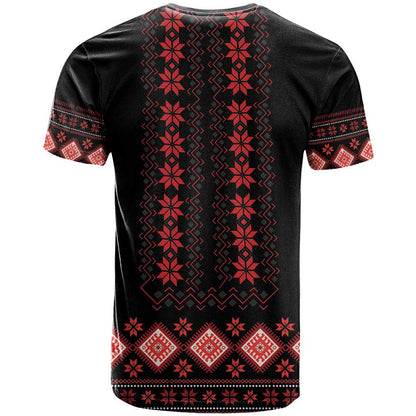 Red Ukraine Folk Patterns T-Shirt Graphic Tee