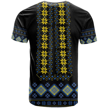 Yellow Ukraine Folk Patterns T-Shirt Graphic Tee