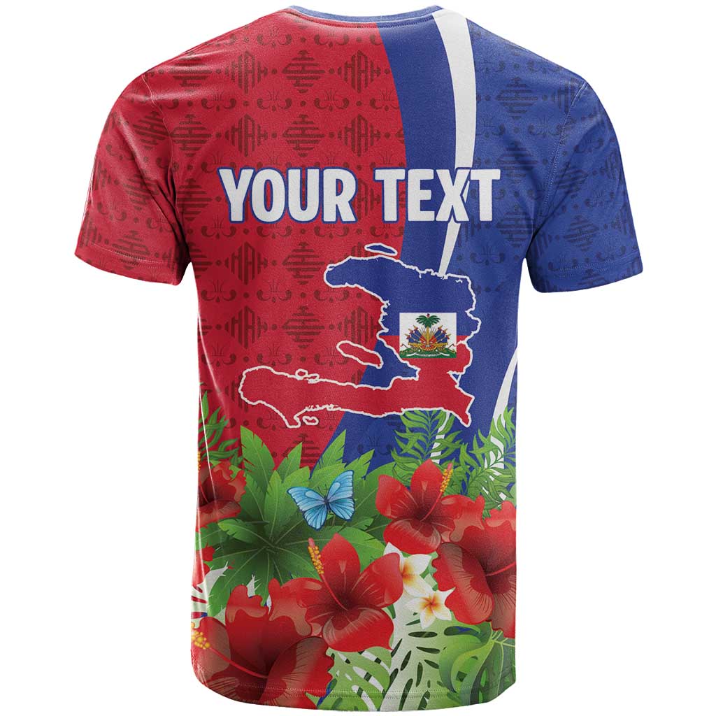 Personalized Afro-Haitians Tropical T-Shirt Fleur-De-Lis Veves Motif Graphic Tee