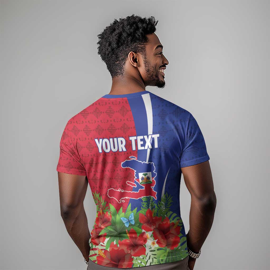 Personalized Afro-Haitians Tropical T-Shirt Fleur-De-Lis Veves Motif Graphic Tee