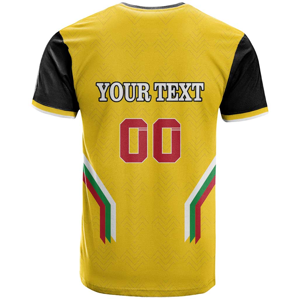 Custom Bulgaria Football T-Shirt The Lions Come Champions Yellow Version Graphic Tee