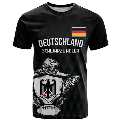 Custom Germany Rugby T-Shirt Black Eagles Special Style Graphic Tee