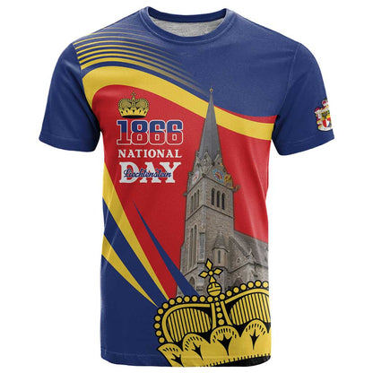Liechtenstein National Day 1866 T-Shirt Gold Crown Vaduz Cathedral Graphic Tee