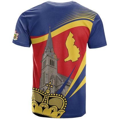 Liechtenstein National Day 1866 T-Shirt Gold Crown Vaduz Cathedral Graphic Tee