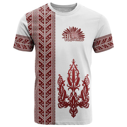 Ukraine Vyshyvanka Pattern T-Shirt Ukrainian Trident Graphic Tee