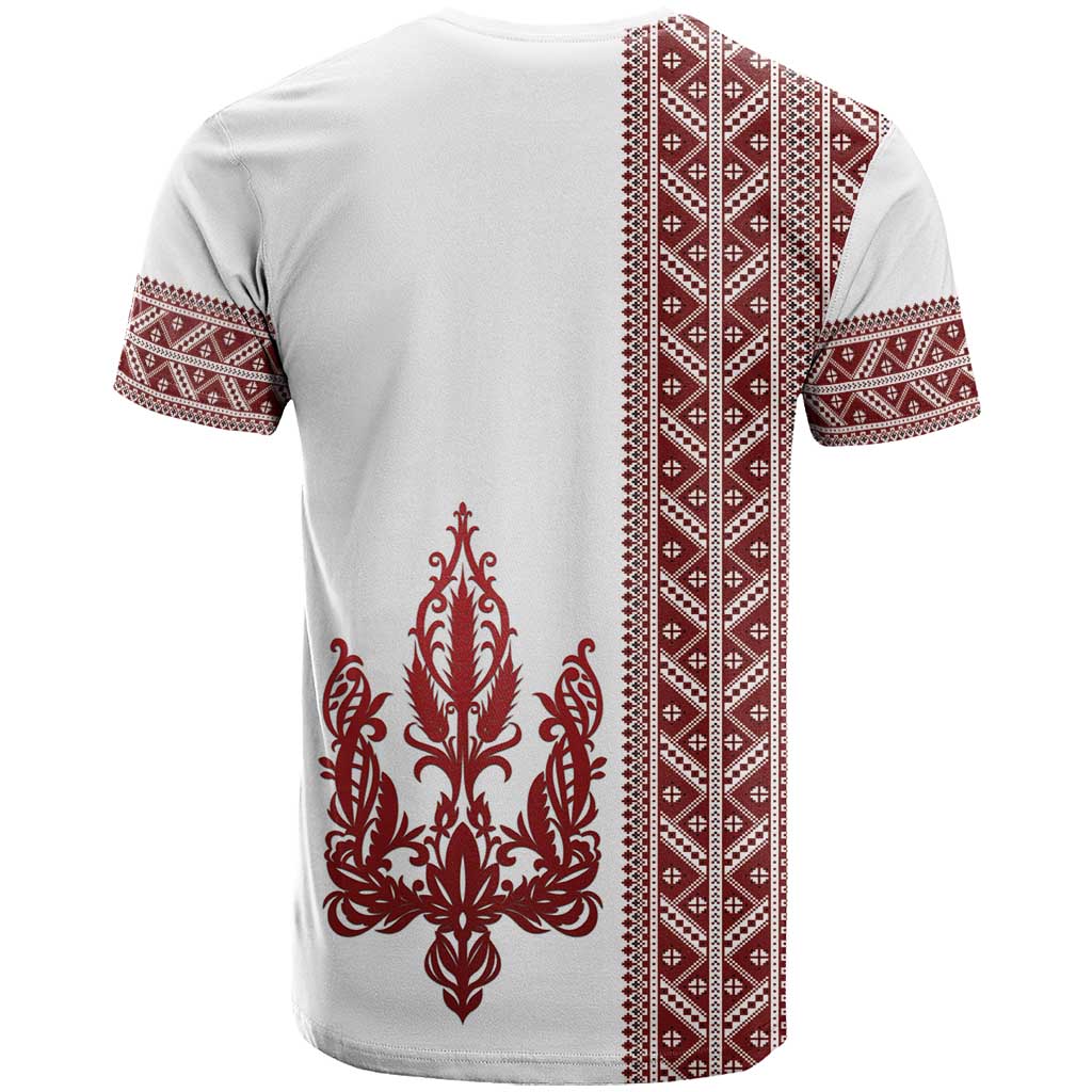 Ukraine Vyshyvanka Pattern T-Shirt Ukrainian Trident Graphic Tee