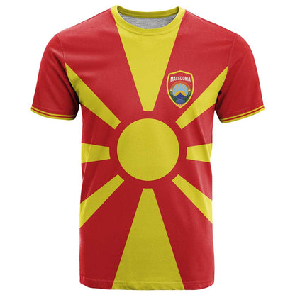 Custom Macedonia T-Shirt Flag Style Graphic Tee