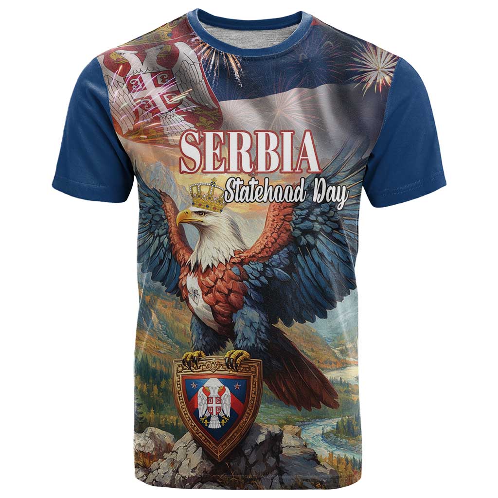 Serbia Eagle Statehood Day T-Shirt Only Unity Saves The Serbs Graphic Tee