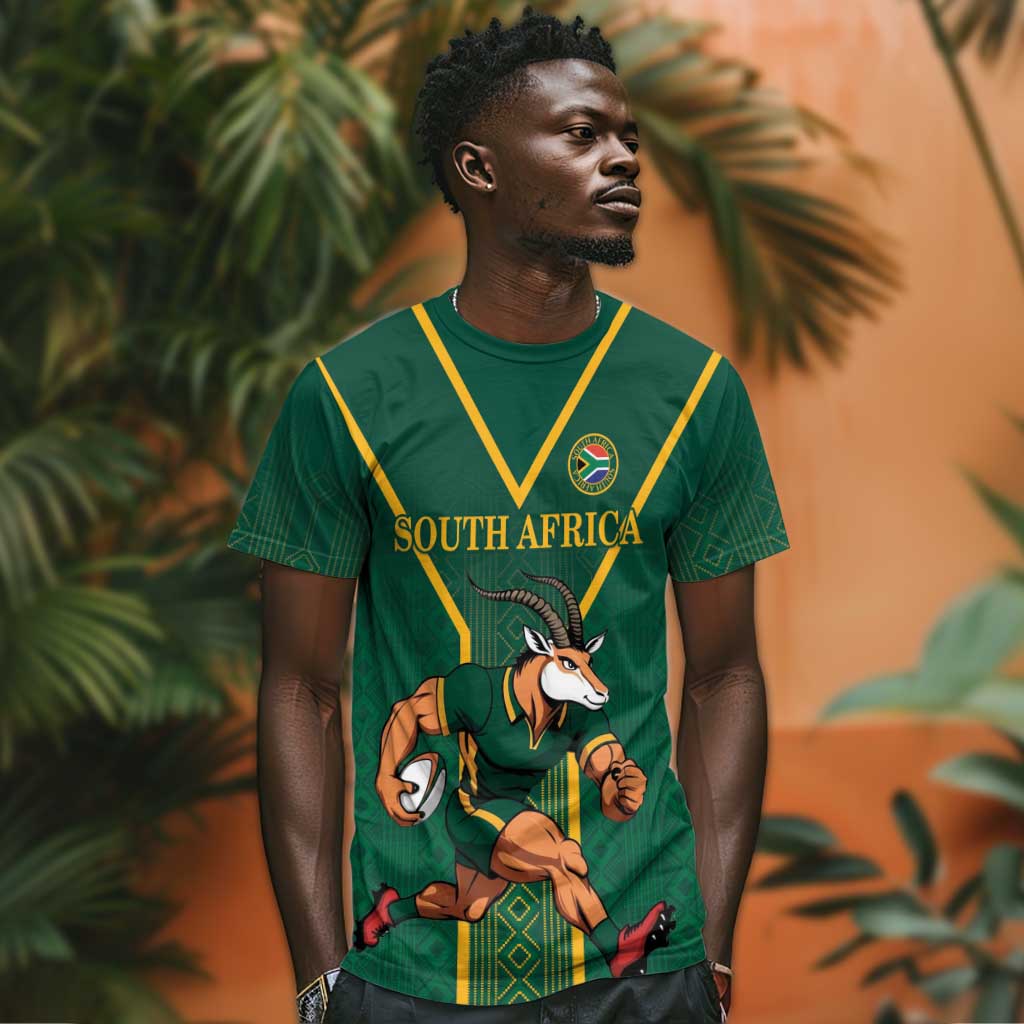 Custom South Africa Rugby T-Shirt Go Springboks Graphic Tee