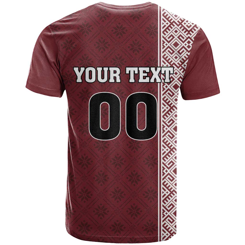 Custom Belarus Football T-Shirt The White Wings Red Version Graphic Tee