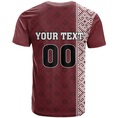 Custom Belarus Football T-Shirt The White Wings Red Version Graphic Tee