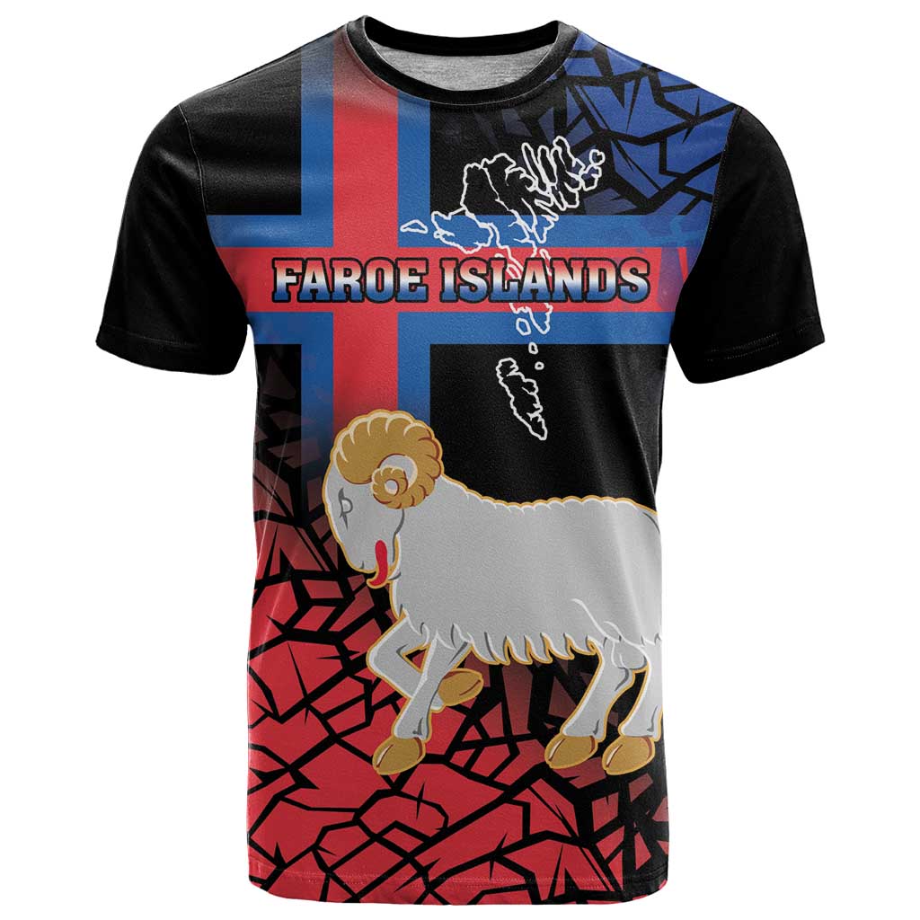 Personalized Faroe Islands T-Shirt Coat Of Arms Flag Style Graphic Tee