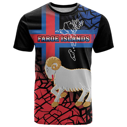 Personalized Faroe Islands T-Shirt Coat Of Arms Flag Style Graphic Tee