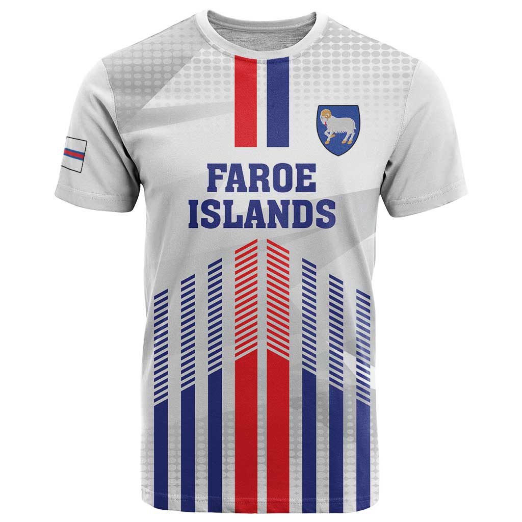 Custom Faroe Islands Football T-Shirt Go Champion White Version Graphic Tee
