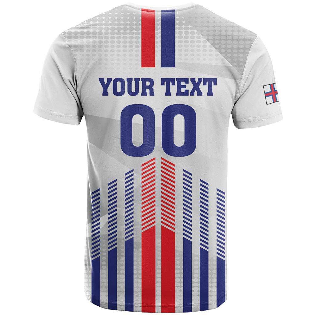 Custom Faroe Islands Football T-Shirt Go Champion White Version Graphic Tee