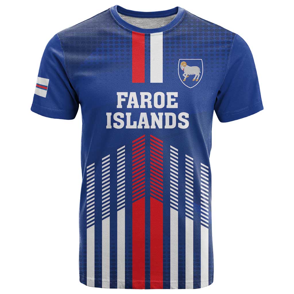 Custom Faroe Islands Football T-Shirt Go Champion Blue Version Graphic Tee
