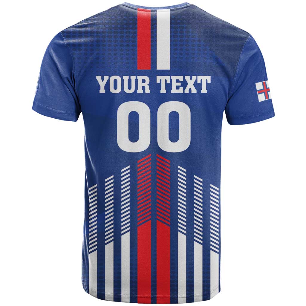 Custom Faroe Islands Football T-Shirt Go Champion Blue Version Graphic Tee