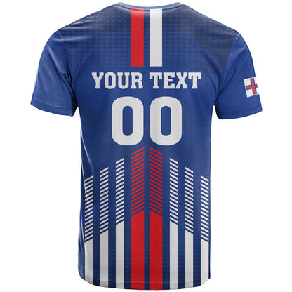 Custom Faroe Islands Football T-Shirt Go Champion Blue Version Graphic Tee