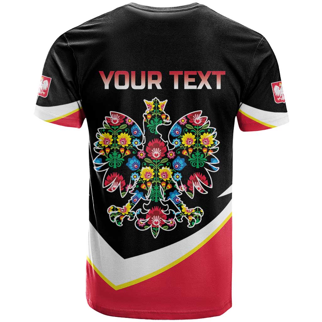 Personalized Poland Wycinanki Eagle T-Shirt Polish Traditional Floral Folk Pattern Graphic Tee
