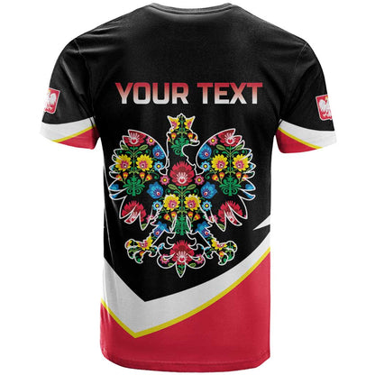 Personalized Poland Wycinanki Eagle T-Shirt Polish Traditional Floral Folk Pattern Graphic Tee