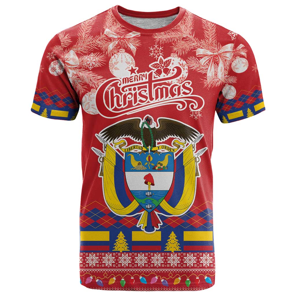 Colombia Christmas T-Shirt Libertad y Orden With Feliz Navidad Graphic Tee