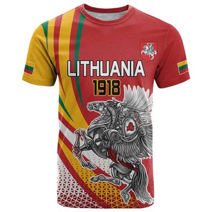 Personalized Lithuania Independence Day T-Shirt Lithuanian Vytis Swoosh Graphic Tee