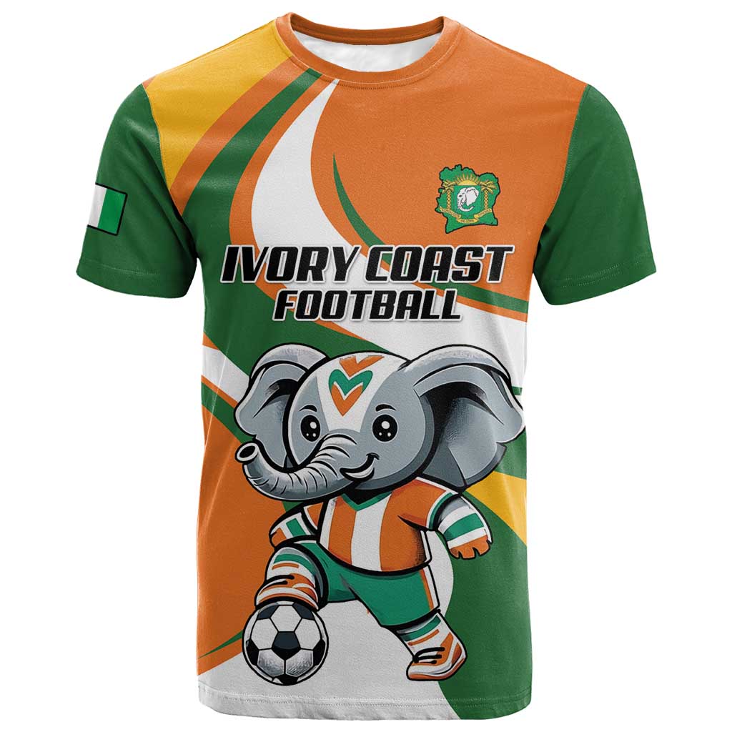 Custom Ivory Coast Football T-Shirt Les Elephants Mascot Graphic Tee