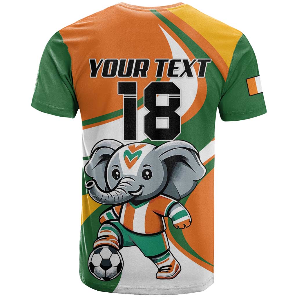 Custom Ivory Coast Football T-Shirt Les Elephants Mascot Graphic Tee
