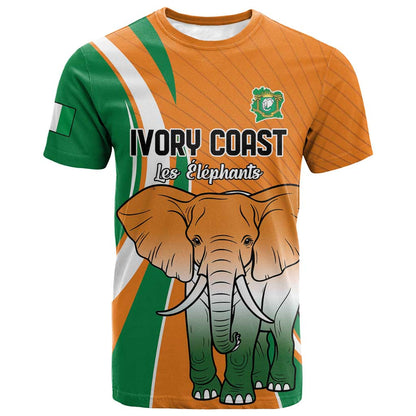 Custom Ivory Coast Football T-Shirt Les Elephants Spirit Graphic Tee