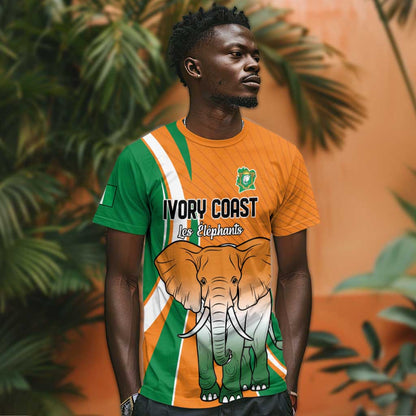 Custom Ivory Coast Football T-Shirt Les Elephants Spirit Graphic Tee