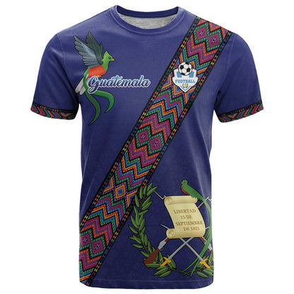 Custom Guatemala Football T-Shirt Los Chapines Blue Version Graphic Tee