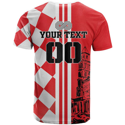 Custom Croatia T-Shirt Checkerboard Hrvatska Simple Style Graphic Tee