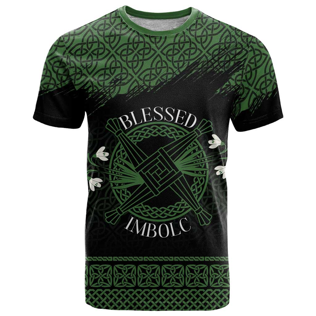 Personalized Imbolc Blessed Celtic Knot T-Shirt Brigids Cross Symbol Graphic Tee
