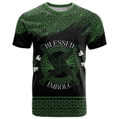Personalized Imbolc Blessed Celtic Knot T-Shirt Brigids Cross Symbol Graphic Tee
