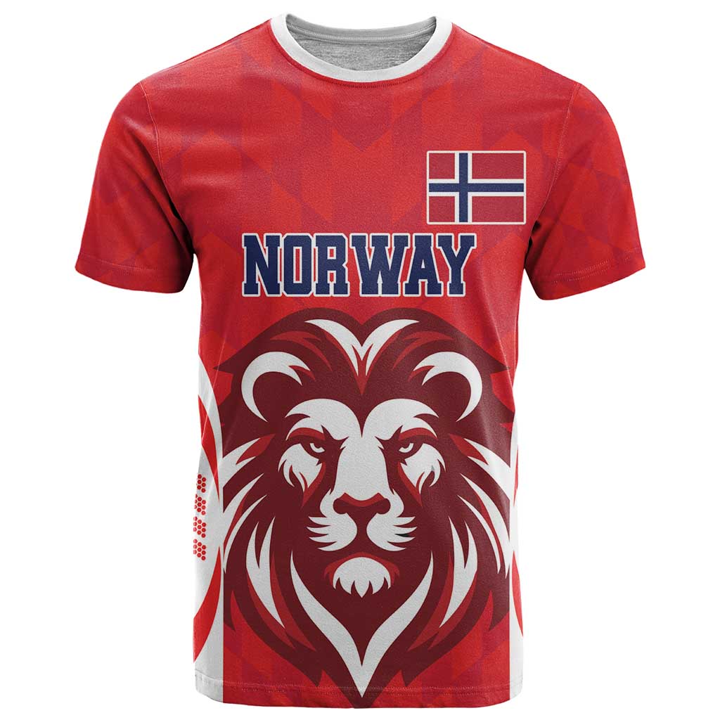 Custom Norway Football T-Shirt Red Lion Football 2024 Graphic Tee